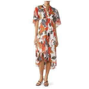 Fuzzi Leaf Print Tulle Dress XXL